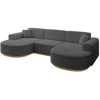 altdecor Eckcouch Polyester 4-Sitzer Grau