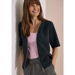 Kapuzensweatjacke CECIL, Damen, Gr. M (40), schwarz (palm breeze grün), Sweatware, Obermaterial: 49% Polyester, 45% Baumwolle, 6% Elasthan, unifarben, lässig geschnitten hüftbedeckend, Rundhals, Sweatjacken Kapuzensweatjacke, Kapuzenjacke mit seitlichen Tunnelzügen