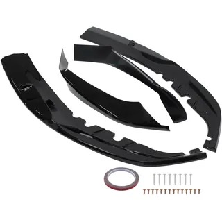 Front Spoiler Stoßstange Lippe Stoßfänger Schutzleiste Frontlippe Zierleiste Frontspoiler Splitter Frontansatz Frontschürze Diffusor Reparatursatz schwarz vorne unten für 5er G30 G31 Touring 2016-2020