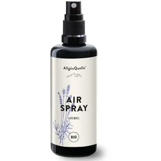 AllgäuQuelle – BIO-AirSpray mit 100% Bio-Öl Lavendel (100ml) | Natürlicher Raumduft mit naturreinem ätherischen Lavendelöl im Raumspray | BIO Duftspray
