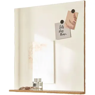 Garderobenspiegel, Wotan Eiche Wandspiegel, mit Ablage, 75 x 80 cm, Center , Eiche Wotan , Holzwerkstoff, Glas , Uni , Rechteckig , 80x80x10 cm , FSC Mix , Spiegel, Wandspiegel