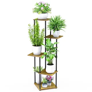 STLOVe Pflanzenständer 5 Etagen Blumenständer Innen Außen Blumentopfständer Pflanzenregal Modernes Blumenregal Display Rack für Zimmerecke Wohnzimmer Balkon hof Terrasse