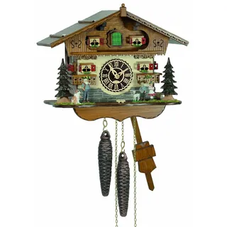 Trenkle - 1505 - Wanduhr im Chalet-Stil mit Kuckuck - 1-Tages-Kettenwerk - Kuckuck Classic - Braun