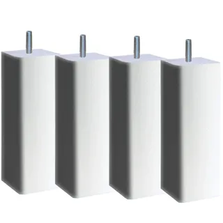 Margot 3700527828299 Bettbeine, skandinavisch, quadratisch, Holz, Höhe 17 cm, Weiß, 4 Stück