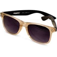Mopec K522 Halbtransparente Sonnenbrille, Schwarze Bügel, lila Linse, bunt