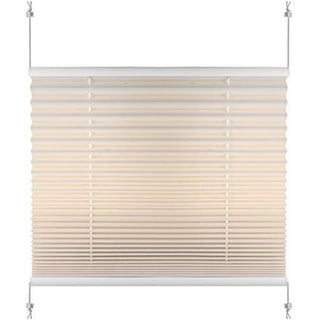 S SIENOC Plissee Klemmfix Fenster Plissee Rollo Sonnenschutz Ohne Bohren Rollo Fenster & Türen inkl. Zubehör (Beige, 70x130 cm)