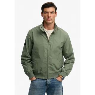 Parka SUPERDRY "CLASSIC HARRINGTON JACKET", Herren, Gr. M, l pad grün, Web, Obermaterial: 52% Polyester, 48% Baumwolle, unifarben, relaxed fit normal, Jacken Parka, Topseller