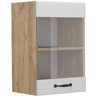 Vicco Küchenglashängeschrank R-Line Weiß Landhaus 40 cm , Holzwerkstoff , 2 Fächer , Rechteckig , 40x60x31 cm , Küchen, Küchenmöbel, Küchenschränke, Küchenoberschränke