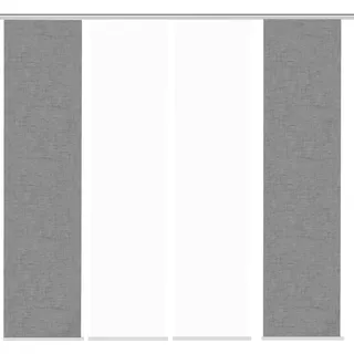 HOME WOHNIDEEN Flächenvorhang-Set »PIVE 4er grau 60x245 cm