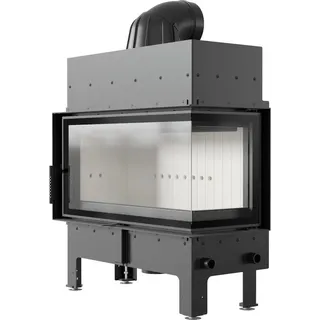 Kamineinsatz aus Stahl KRATKI FLOKI L rechts 12 kW Ø 200 - Schwarz
