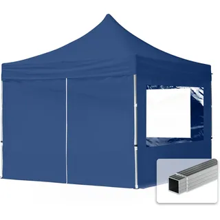 Faltpavillon Economy 3 x 3 m inkl. 4 Seitenteile blau 59001