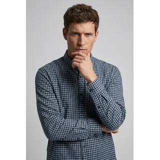 Karohemd CAMEL ACTIVE, Herren, Gr. 4XL, N-Gr, blau (night blau), Stoff, Obermaterial: 100% Baumwolle, regular fit normal, Rundhals, 2-Knopf-Manschette, Hemden Karohemd, mit Button-Down-Kragen