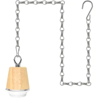 ZRLXFM Verstellbare Pendelleuchte mit 100 cm Kette, Retro Holzdesign E27 Lampenfassung, Hängelampe mit Höhenverstellung, einfache Hakenmontage (Solar-/Akku-kompatibel)