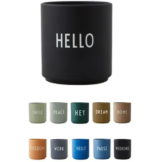 Design Letters Lieblingsbecher HELLO | Porzellan Kaffeetasse | Kaffeebecher Dekorativer | Geschenke für Frauen, Geschenke für Männer | Tasse mit Spruch | Lieblingsmensch Geschenk | Teetasse, 250 Ml