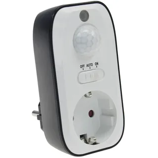 ChiliTec Zwischenstecker Steckdose mit Bewegungsmelder 230V 1200Watt 8m Reichweite Tag Nacht Erkennung Ab 1 Watt Sensor-Steckdose Für LED Lampen Leuchten,