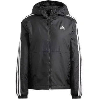 Adidas Damen Essentials 3-Stripes Insulated Hooded Jacket Jacke, Black, M