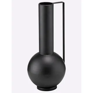 Dekovase, schwarz, B/H/T: 19cm x 41cm x 19cm, Vasen, Dekovase