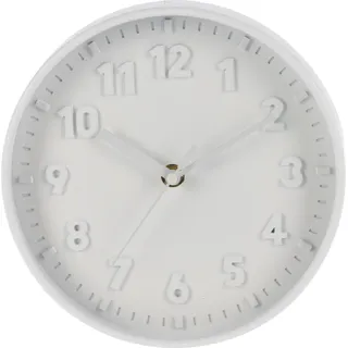 Dekorative runde 20cm Wanduhr, 3D-Ziffern, minimalistisch, batterie, für Küche/Büro - Schwarz