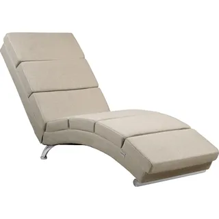 CASARIA® Relaxliege XXL London 186x89x55cm Ergonomisch Stoff Gepolstert 180kg Belastbarkeit Wohnzimmer Büro Indoor Chaiselongue Relaxsessel Liege Beige - Beige