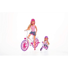 Simba Love Bike Ride, mit Evi, Fahrradausflug, jeweils mit Helm, Puppen 29cm und 12cm, Ankleidepuppen, Spielpuppen, ab 3 Jahren, 105733045