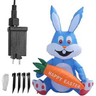Aufblasbarer Osterhase, 1,1 M Großer Aufblasbarer Hase für die Feiertagsdekoration Im Garten (EU)