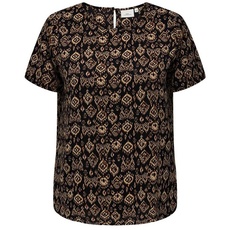 Bild von Blusenshirt Kurzarm Design Bluse Plus Size Curvy Shirt CARVICA Übergröße (1-tlg) 3906 in Braun braun|schwarz 4XL (48)ARIZONAS