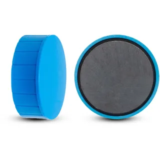 MAUL Magnet MAULsolid, SB-Verpackung – bruchsichere und kleine Magnete für einen vielseitigen Einsatz – Magnet rund mit modernem Design – 38 x 15,5 mm – 2er Pack – blau