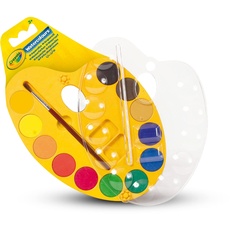 Crayola - Set 12 Aquarellfarben mit Pinsel, Palette mit verschließbarem Deckel, kreative Beschäftigung für Kinder, 53-8434