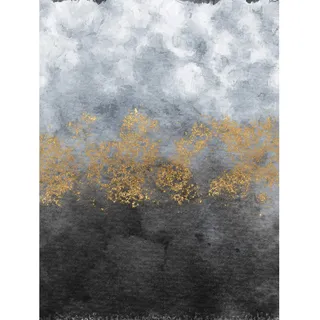 Wee Blue Coo LTD Abstract Grey Gold Watercolour Large Wall Art Print Canvas Premium Poster Abstrakt Aquarell Wand