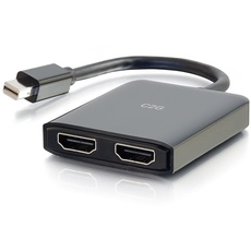 C2G Mini DisplayPortTM 1.2 to Dual HDMI® MST Hub 4K Doppelmonitor MST Hub, Mini DP Multi-Stream Transport (MST) Multiple Monitor Splitter,Schwarz, 84292