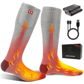 Svpro Beheizte Socken Wiederaufladbare Elektrische Beheizbare Socken Damen Herren Batterie Heizsocken,Heizbar Thermosocken Fußwärmer,Warme Winter Socken für Jagd,Camping,Wandern,Skifahren Heated Socks