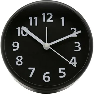 Wall-Art Wecker mit 3D Ziffern Ø 11 cm Schwarz
