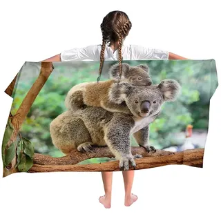 Ulticool Mikrofaser Kinder Handtuch 140 x 70 cm - Koala Koalabär Einhorn - Leicht Reisehandtuch Schnelltrocknend Badetuch Strandhandtuch Microfaser Microfiber - Reise Strand Sport Kind Mädchen
