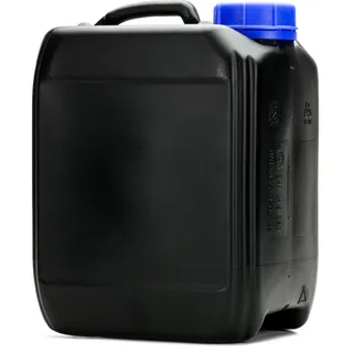 5L Kanister aus  schwarzem HDPE mit blauem Verschluss, Gewinde 51 mm