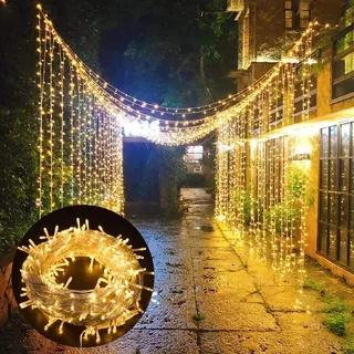 LED Lichterkette 100M 800 LED Innen, Warmweiß Weihnachtsbaumbeleuchtung 8 Modi, Weihnachtsdekoration für Weihnachtsbaum Zimmer Party Garten - Weiß