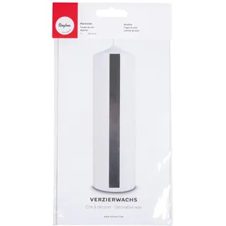 Rayher 3103822 Verzierwachs, silber hochglänzend, Verzierwachsplatte 20 x 10 cm, Wachsfolie zum Kerzen verzieren, Kerzenwachs, Wachsfolie