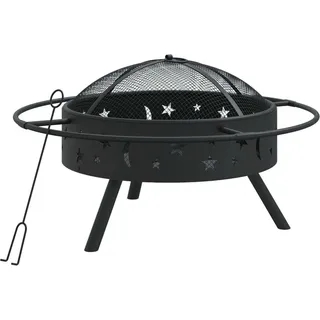 vidaXL Feuerschale mit Schürhaken 70 cm XXL Stahl