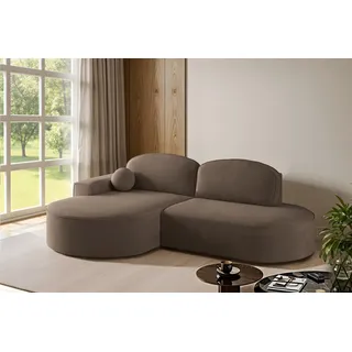 Ecksofa Schlafsofa Sofa GIRONA Stoff Salvador Braun Ottomane Links - Braun