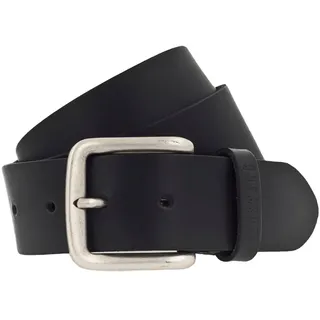 Ledergürtel MUSTANG, Herren, Gr. 90, schwarz, Rindsleder, unifarben, Gürtel Ledergürtel, Klassische Dornschließe in leichter Used-Optik, 4 cm, Topseller