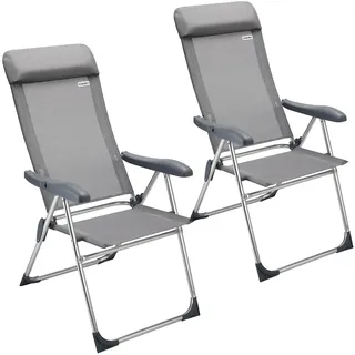 CASARIA Gartenstuhl Hochlehner 60 x 73 x 110 cm grau 2 St.