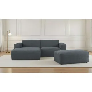 INOSIGN Ecksofa »Koa,228cm, L-Form, Modulsofa, Webstoff, Cord, Struktur, Chenille« Designsofa, Set, Hocker inklusive, weicher Lounge-Sitzkomfort