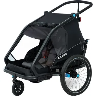 Cube Kinderanhänger Double CMPT schwarz 2024