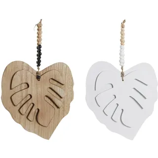 DKD Home Decor Wanddeko der Marke, weiß, aus MDF-Holz (25 x 2 x 41 cm) (2 Stück)