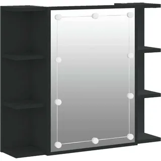 vidaXL Spiegelschrank mit LED Schwarz 70x16,5x60 cm - Schwarz