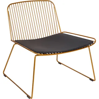 Beliani Esszimmerstuhl Kunstleder gold/schwarz