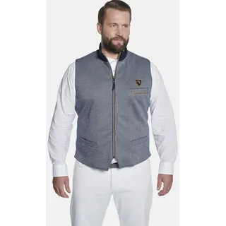 Sweatweste CHARLES COLBY "Sweatweste DUKE MADDOC", Herren, Gr. XXL, blau (dunkelblau gemustert), comfort fit normal, Westen Sweatweste, mit Wappen-Badge