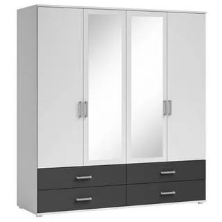 SchlafKONTOR Carryhome Kleiderschrank mit Spiegel«, inklusive 2 Spiegeltüren und 2 farblich abgesetzten Schubkästen weiß - 180x190x51 cm