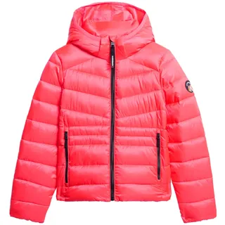 Superdry Damen Wattierte Fuji Steppjacke mit Kapuze Hyper Feuer Pink 38 - 38