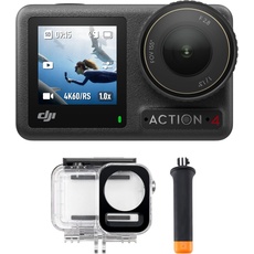 DJI Osmo Action 4 Tauch-Combo – Wasserdichte Action-Kamera, Unterwasser-Video, Schwimmfähiger Griff und 60 m wasserfestes Gehäuse, 10-Bit und D-Log M, 1/1,3-Zoll-Sensor, 360° HorizonSteady, Vlogging-K