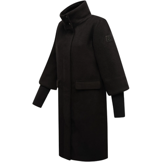 Langmantel NAVAHOO "Langmantel Polarblüte 14", Damen, Gr. 3XL, schwarz, Obermaterial: 90% Polyacryl PAN. 10% Viskose CV.  Obermaterial: Futter: 100% Polyester PES., Mäntel Langmantel